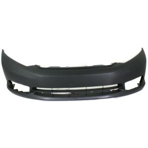 Front Primed Bumper Cover With Fog Light Holes Fits Honda Civic HO1000281