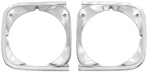 Pair Headlamp Bezel Extensions AMD Fits 1972 Chevrolet El Camino Malibu Chevelle P-HLB7201