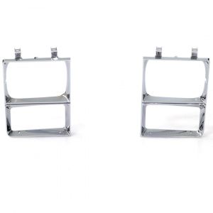New Headlamp Bezels Chrome Pair AMD Fits Chevrolet C10 C20 C30 K15 K25 K35 Pickup 145-4083-5P