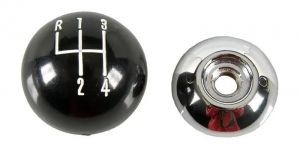 New Shift Ball Black Chrome 4-speed Hurst 3/8" Thread AMD Fits Camaro W-157A