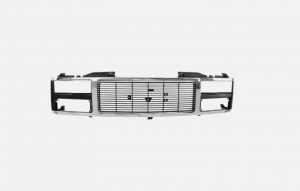 Grille Shell Chrome Silver Black AMD Fits 1988-1993 GMC Suburban C1500 C2500 X150-4988-22
